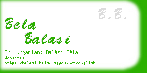 bela balasi business card
